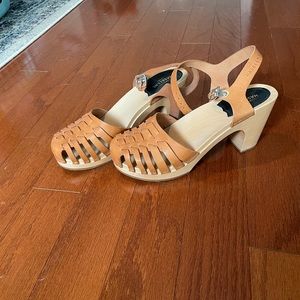 Swedish Hasbeens Super High Cross-strap Snake Sandals NWOT